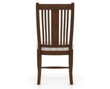 Canadel Dining Chair 2250 in OZ Fabric and 19 Cognac Washed, back view
