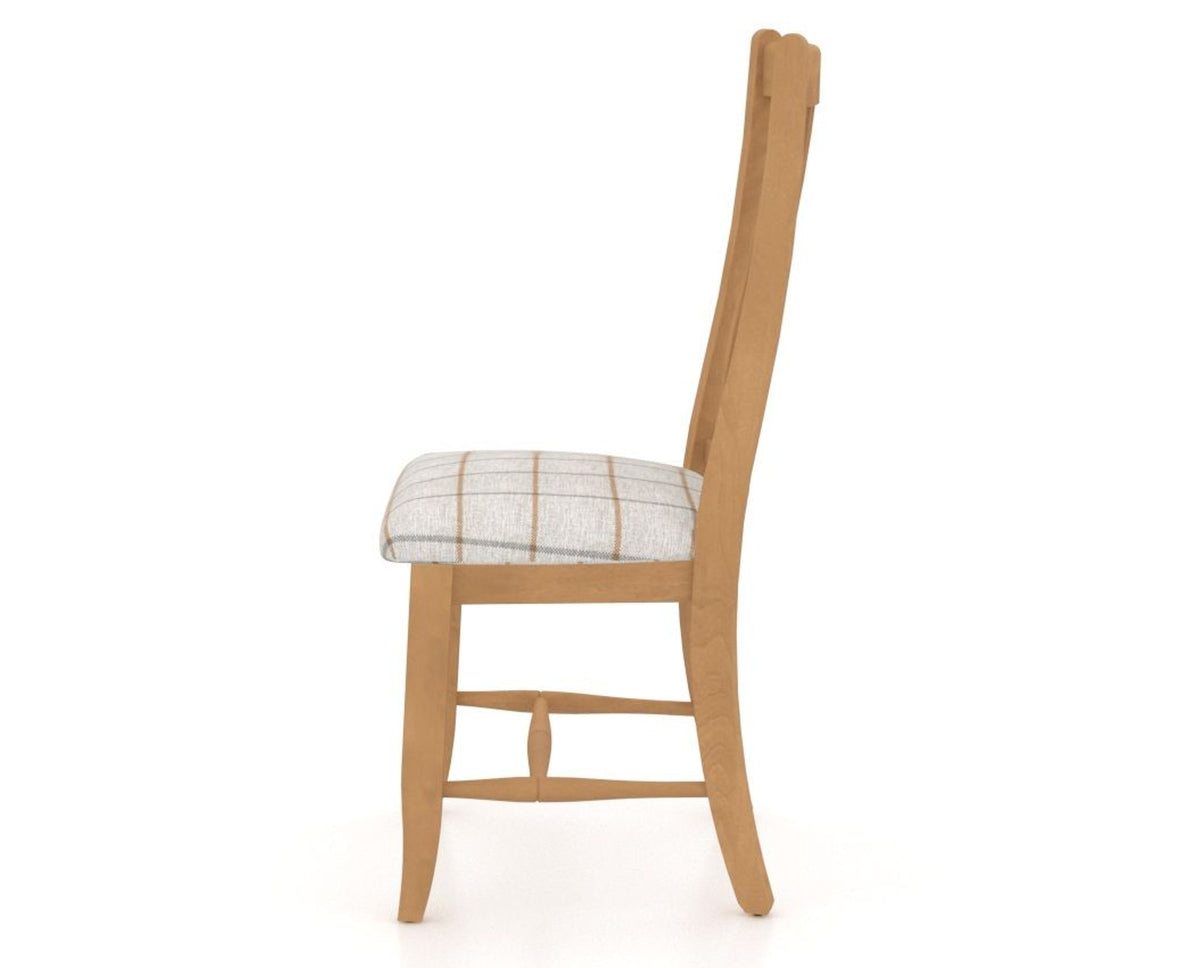 Canadel Dining Chair 2250 in OZ Fabric and 20 Caramel Washed, side view