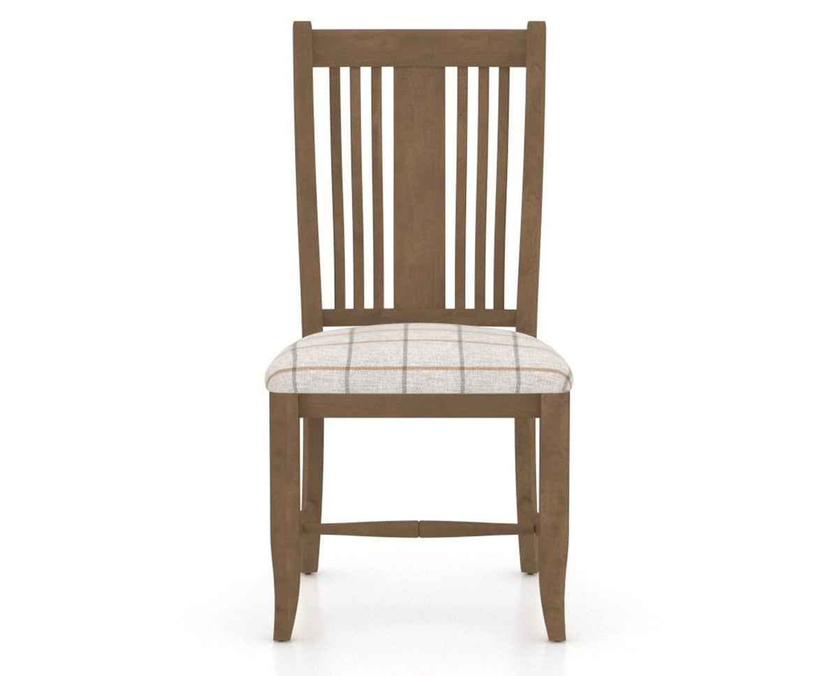 Canadel Dining Chair 2250 in OZ Fabric and 25 Pecan Washed, front view