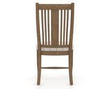 Canadel Dining Chair 2250 in OZ Fabric and 25 Pecan Washed, back view