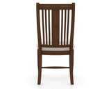 Canadel Dining Chair 2250 in TB Fabric and 19 Cognac Washed, back view