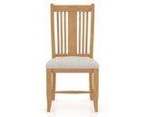 Canadel Dining Chair 2250 in TB Fabric and 20 Caramel Washed, front view