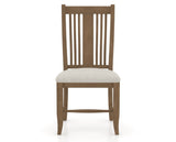 Canadel Dining Chair 2250 in TB Fabric and 25 Pecan Washed, front view