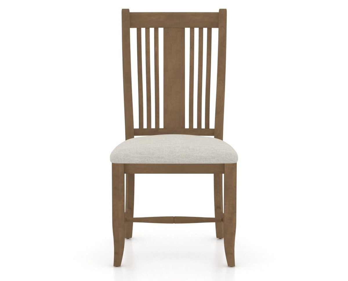 Canadel Dining Chair 2250 in TB Fabric and 25 Pecan Washed, front view
