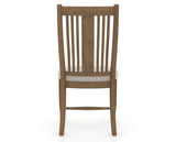 Canadel Dining Chair 2250 in TB Fabric and 25 Pecan Washed, back view