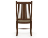 Canadel Dining Chair 2250 in XY Faux Leather and 19 Cognac Washed, back view