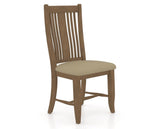 Canadel Dining Chair 2250 in XY Faux Leather and 25 Pecan Washed, three-quarter view