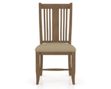 Canadel Dining Chair 2250 in XY Faux Leather and 25 Pecan Washed, front view
