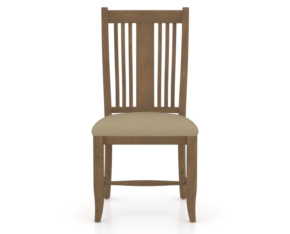 Canadel Dining Chair 2250 in XY Faux Leather and 25 Pecan Washed, front view