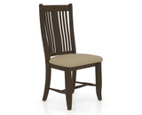 Canadel Dining Chair 2250 in XY Faux Leather and 29 Hazelnut Washed, three-quarter view