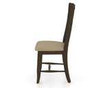 Canadel Dining Chair 2250 in XY Faux Leather and 29 Hazelnut Washed, side view