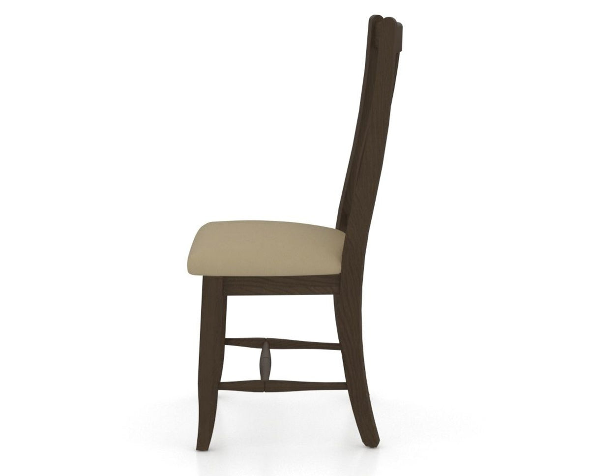 Canadel Dining Chair 2250 in XY Faux Leather and 29 Hazelnut Washed, side view