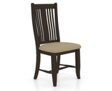Canadel Dining Chair 2250 in XY Faux Leather and 59 Davy's Grey, three-quarter view