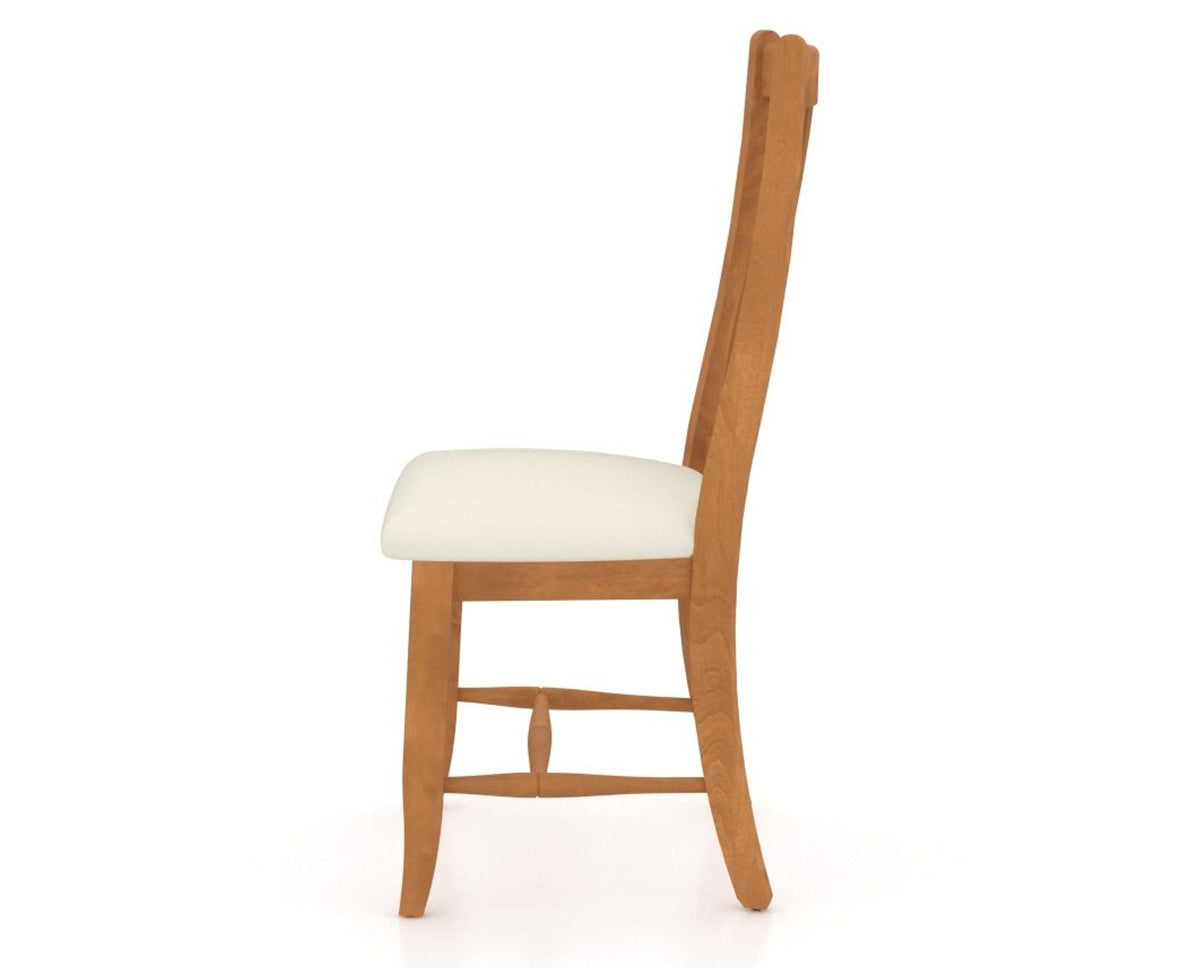 Canadel Dining Chair 2250 in YJ Faux Leather and 01 Honey Washed, side view