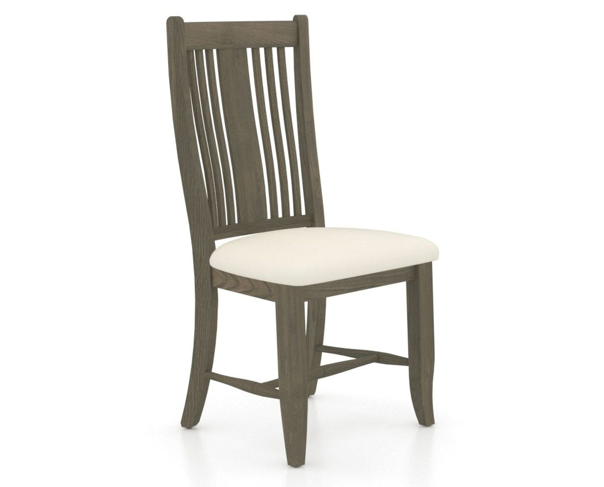 Canadel Dining Chair 2250 in YJ Faux Leather and 08 Shadow, three-quarter view