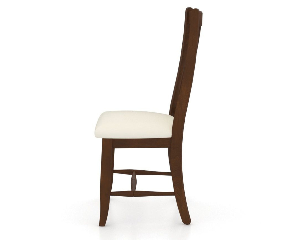 Canadel Dining Chair 2250 in YJ Faux Leather and 19 Cognac Washed, side view
