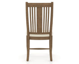 Canadel Dining Chair 2250 in YJ Faux Leather and 25 Pecan Washed, back view