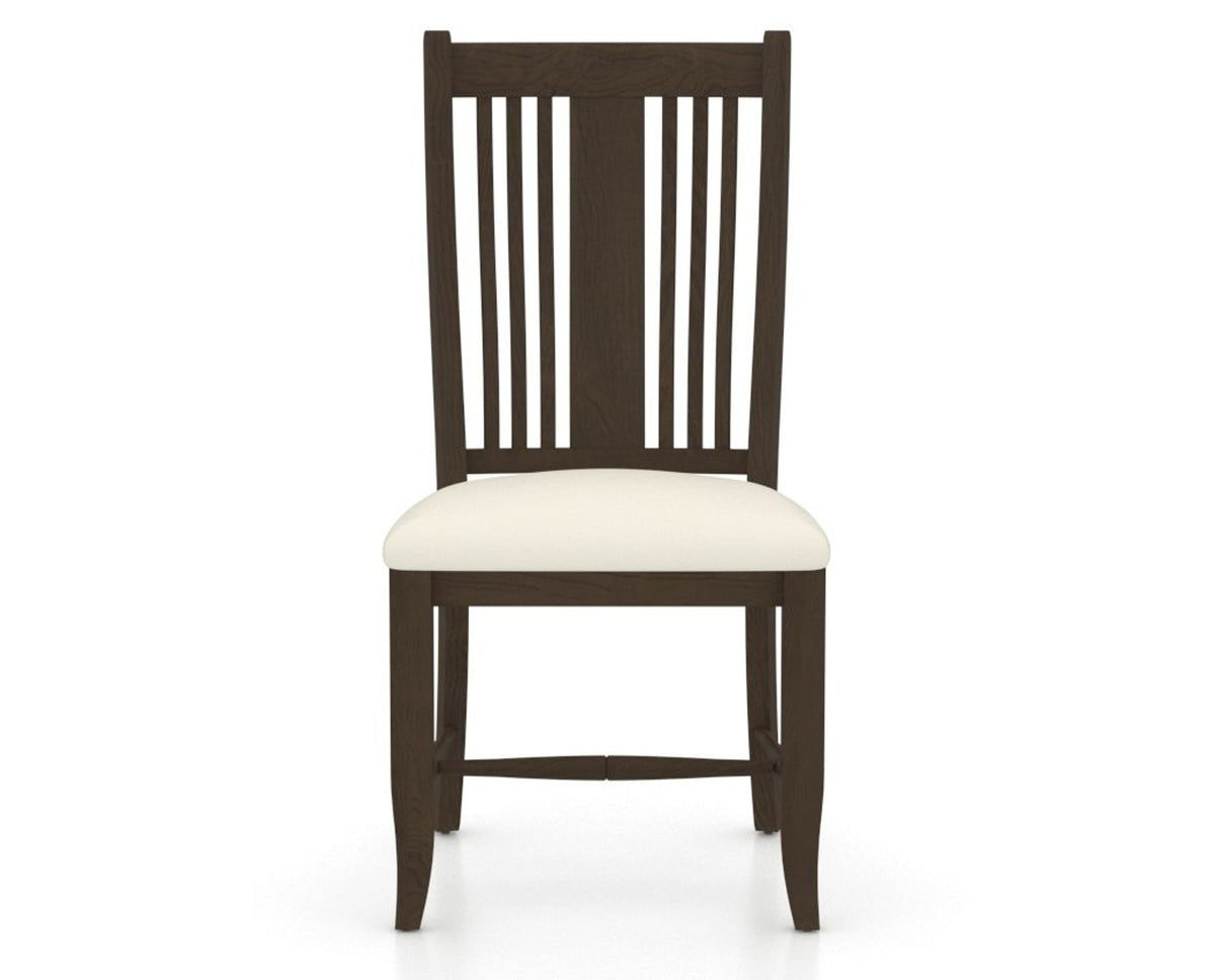 Canadel Dining Chair 2250 in YJ Faux Leather and 29 Hazelnut Washed, front view
