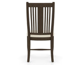 Canadel Dining Chair 2250 in YJ Faux Leather and 29 Hazelnut Washed, back view