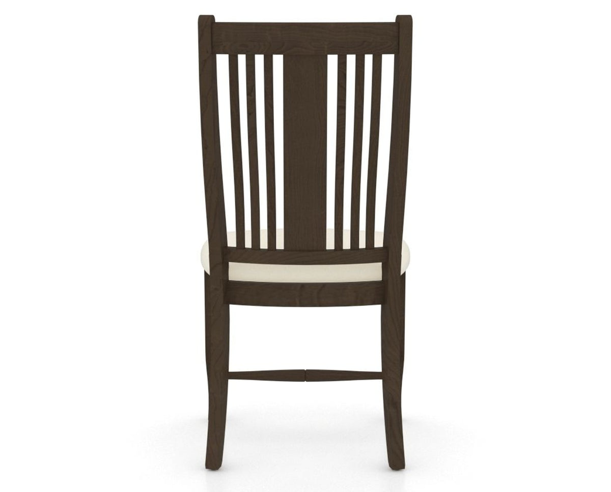 Canadel Dining Chair 2250 in YJ Faux Leather and 29 Hazelnut Washed, back view