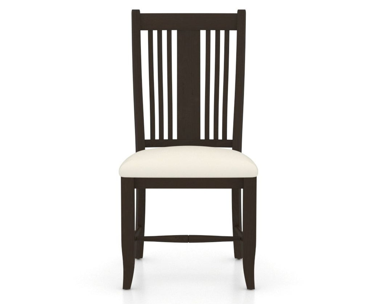 Canadel Dining Chair 2250 in YJ Faux Leather and 59 Davy's Grey, front view