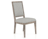 Canadel Loft Upholstered Dining Chair 312A in 7C Fabric and 08 Shadow, three-quarter view