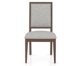 Canadel Loft Upholstered Dining Chair 312A in 7C Fabric and 19 Cognac Washed, front view