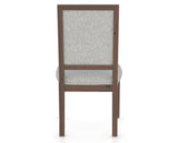 Canadel Loft Upholstered Dining Chair 312A in 7C Fabric and 19 Cognac Washed, back view