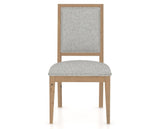 Canadel Loft Upholstered Dining Chair 312A in 7C Fabric and 20 Caramel Washed, front view