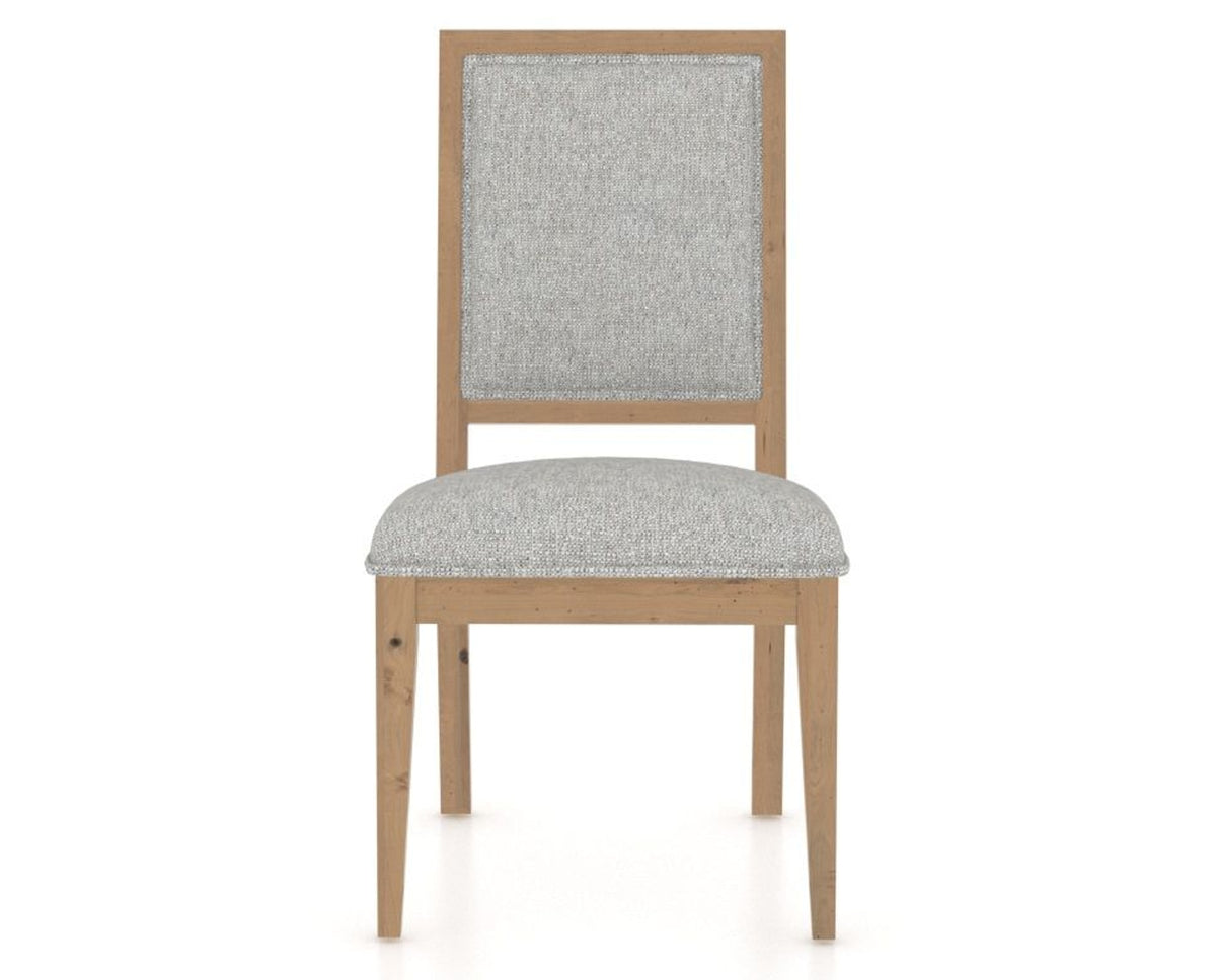 Canadel Loft Upholstered Dining Chair 312A in 7C Fabric and 20 Caramel Washed, front view