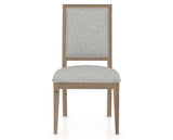 Canadel Loft Upholstered Dining Chair 312A in 7C Fabric and 25 Pecan Washed, front view