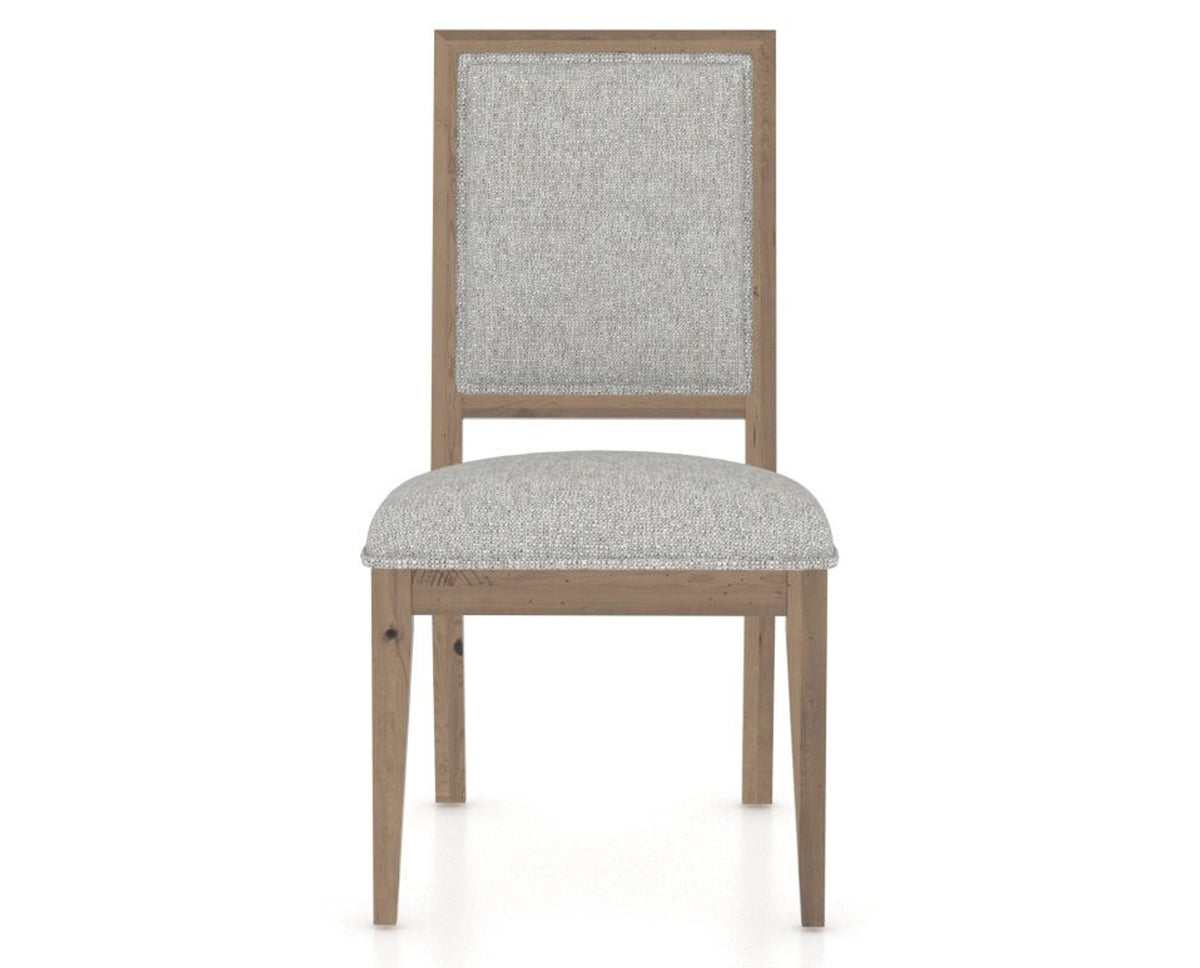 Canadel Loft Upholstered Dining Chair 312A in 7C Fabric and 25 Pecan Washed, front view