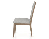 Canadel Loft Upholstered Dining Chair 312A in 7C Fabric and 25 Pecan Washed, side view