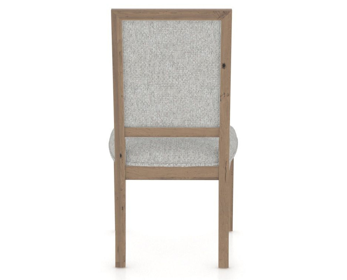 Canadel Loft Upholstered Dining Chair 312A in 7C Fabric and 25 Pecan Washed, back view