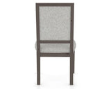 Canadel Loft Upholstered Dining Chair 312A in 7C Fabric and 29 Hazelnut Washed, back view