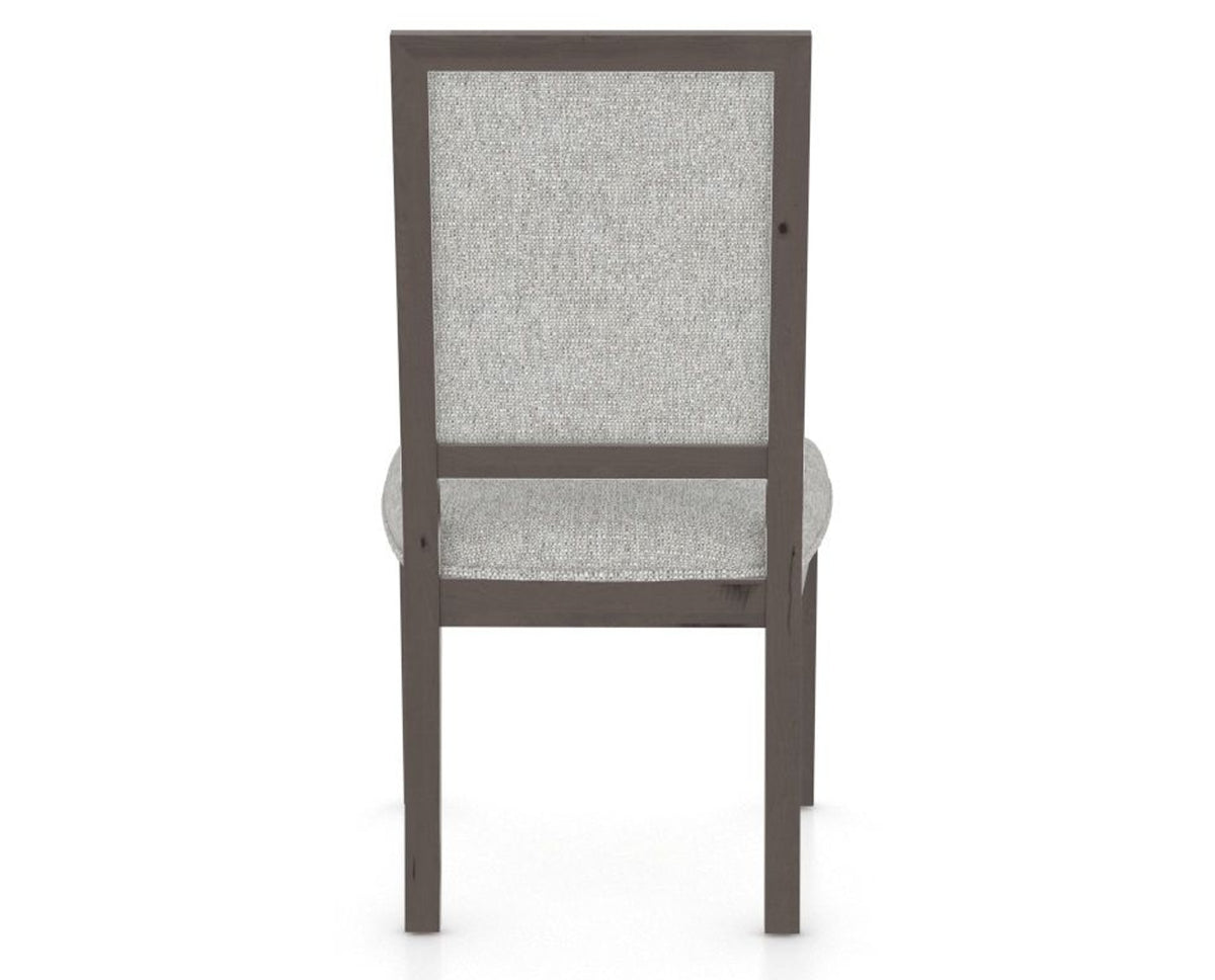 Canadel Loft Upholstered Dining Chair 312A in 7C Fabric and 29 Hazelnut Washed, back view