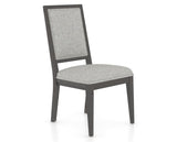 Canadel Loft Upholstered Dining Chair 312A in 7C Fabric and 59 Davy's Grey, three-quarter view