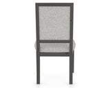 Canadel Loft Upholstered Dining Chair 312A in 7C Fabric and 59 Davy's Grey, back view