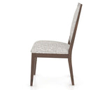 Canadel Loft Upholstered Dining Chair 312A in FP Crypton® and 19 Cognac Washed, side view