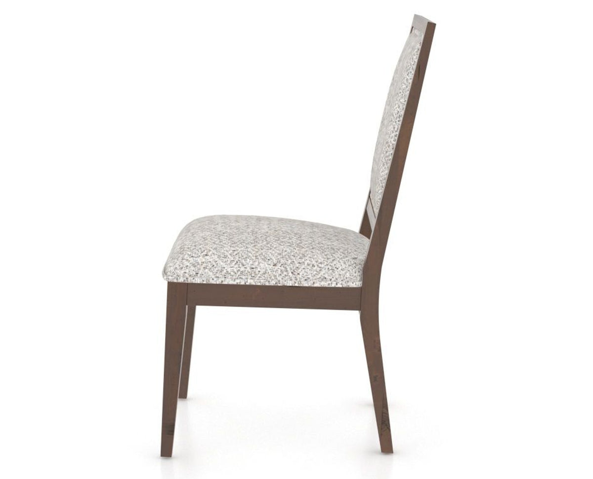 Canadel Loft Upholstered Dining Chair 312A in FP Crypton® and 19 Cognac Washed, side view