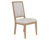 Canadel Loft Upholstered Dining Chair 312A in FP Crypton® and 20 Caramel Washed, three-quarter view