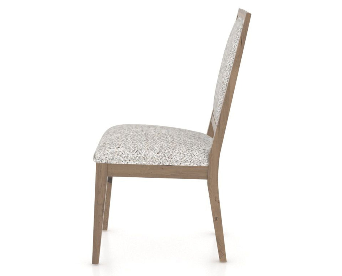 Canadel Loft Upholstered Dining Chair 312A in FP Crypton® and 25 Pecan Washed, side view