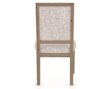 Canadel Loft Upholstered Dining Chair 312A in FP Crypton® and 25 Pecan Washed, back view