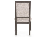 Canadel Loft Upholstered Dining Chair 312A in FP Crypton® and 29 Hazelnut Washed, back view