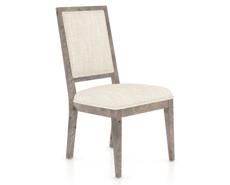 Canadel Loft Upholstered Dining Chair 312A in FT InsideOut® and 08 Shadow, three-quarter view