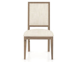 Canadel Loft Upholstered Dining Chair 312A in FT InsideOut® and 25 Pecan Washed, front view