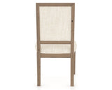 Canadel Loft Upholstered Dining Chair 312A in FT InsideOut® and 25 Pecan Washed, back view