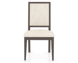Canadel Loft Upholstered Dining Chair 312A in FT InsideOut® and 29 Hazelnut Washed, front view