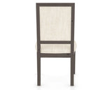 Canadel Loft Upholstered Dining Chair 312A in FT InsideOut® and 29 Hazelnut Washed, back view