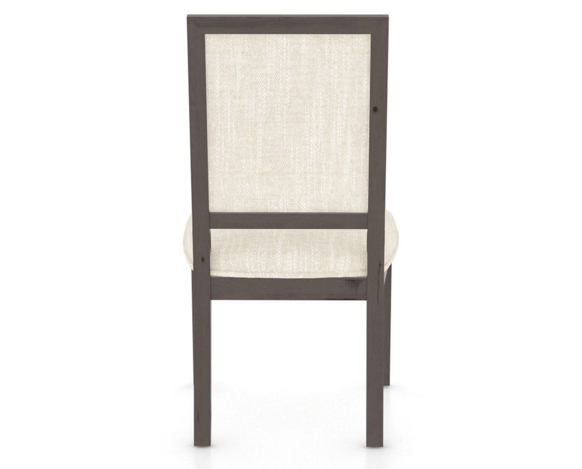 Canadel Loft Upholstered Dining Chair 312A in FT InsideOut® and 29 Hazelnut Washed, back view